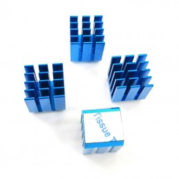 lot de 4 radiateurs GDTX9 alu anodisé bleu 9x9x12mm avec adhésif thermique