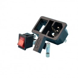 Connecteur IEC C14 - 250V - 10A - avec Interrupteur et Fusible en verre -  Euro Makers