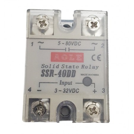 Relais statique SSR-40-DD entrée 3-32VDC sortie 5-80VDC 40A