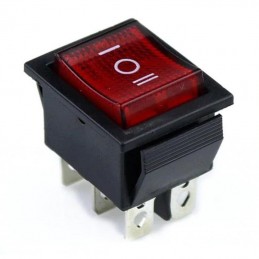 Interrupteur à bascule ON-OFF-ON permanent 15A 250V 28x22mm noir ou rouge